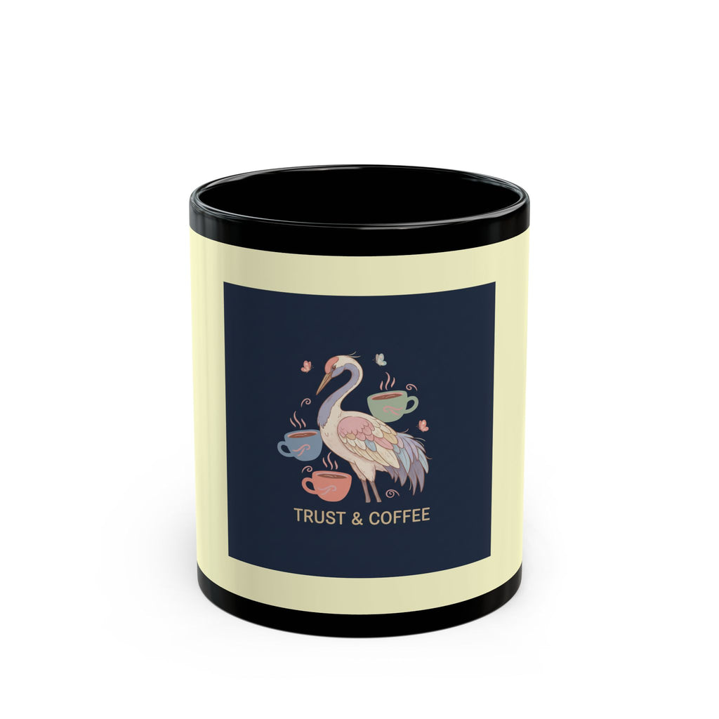 Crane Black Mug 11oz – Trust & Coffee