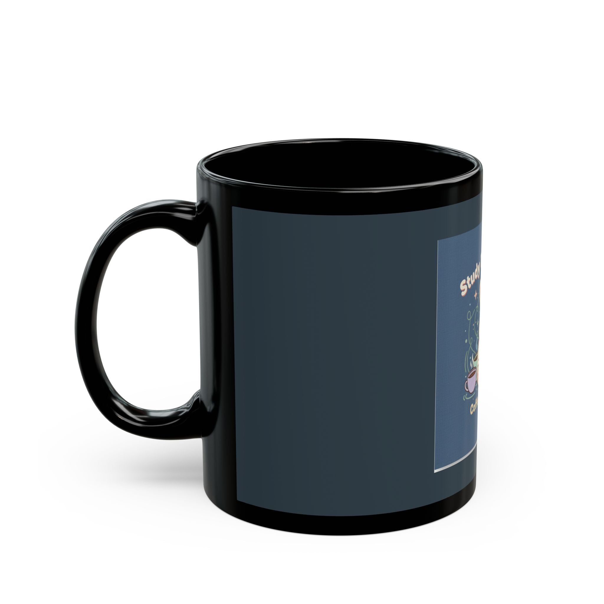 Bunny Black Mug 11oz – Study Buddy Vibes Coffee Comfort