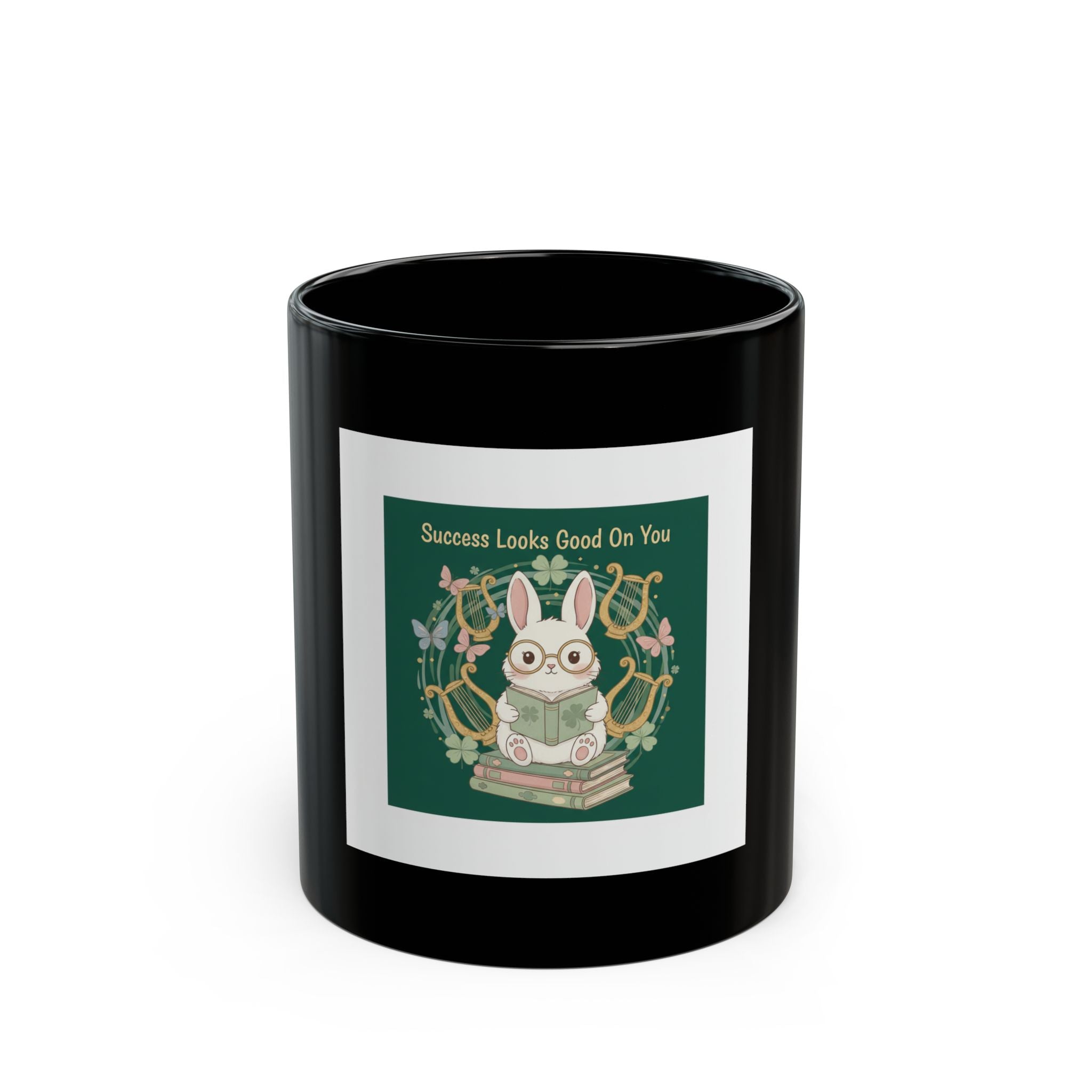 Butterflies Black Mug 11oz – Success Looks Good on You