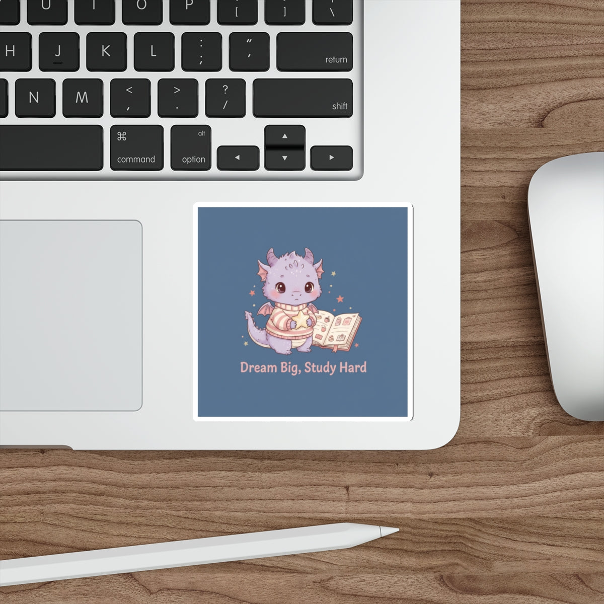 Dragon Die-Cut Sticker – Dream Big Study Hard