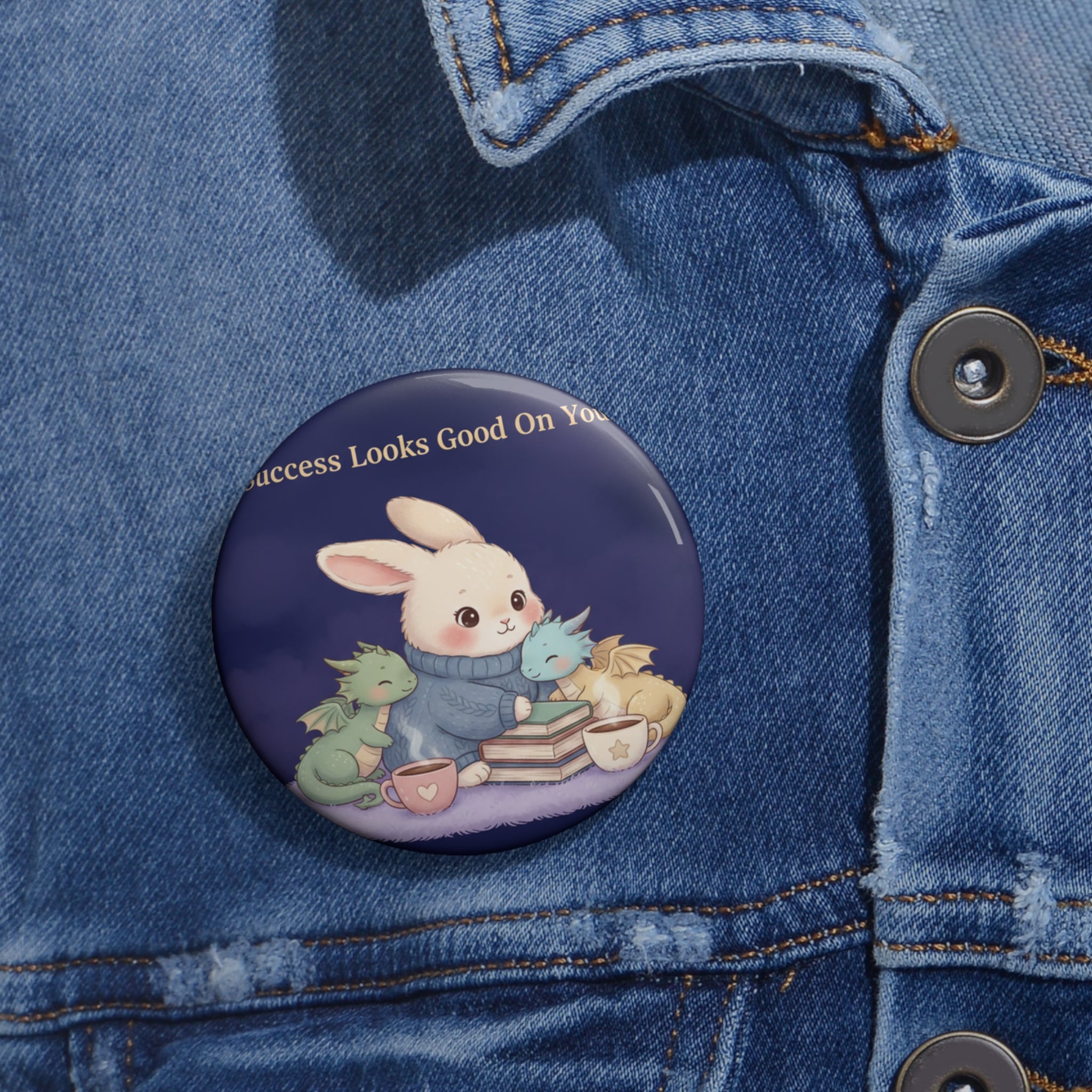 Bunny Pin Button – Success Looks Good on You