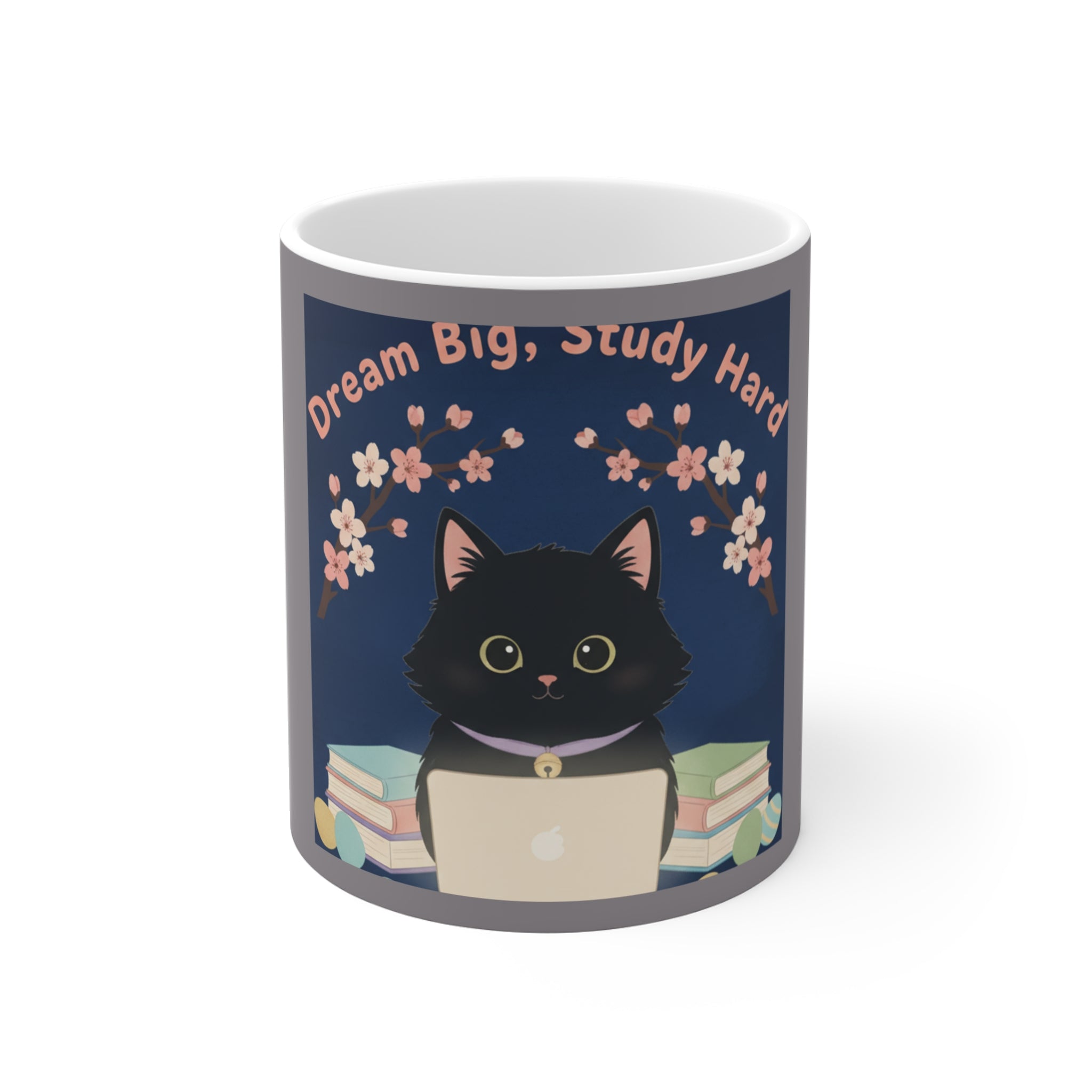 Black Cat Mug 11oz – Dream Big Study Hard