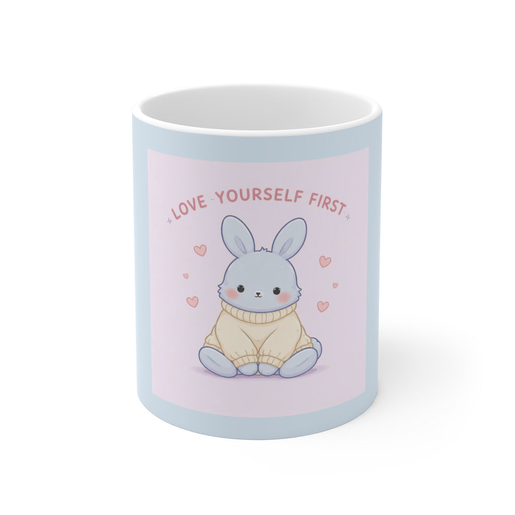 "LOVE YOURSELF FIRST" Black Cat Mug | College Girl Gift | Fashion | KayKay Classics