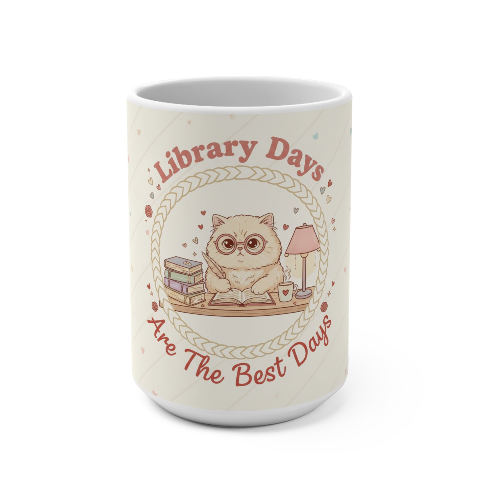 Library Days Are The Best Days Cat Mug 15oz
