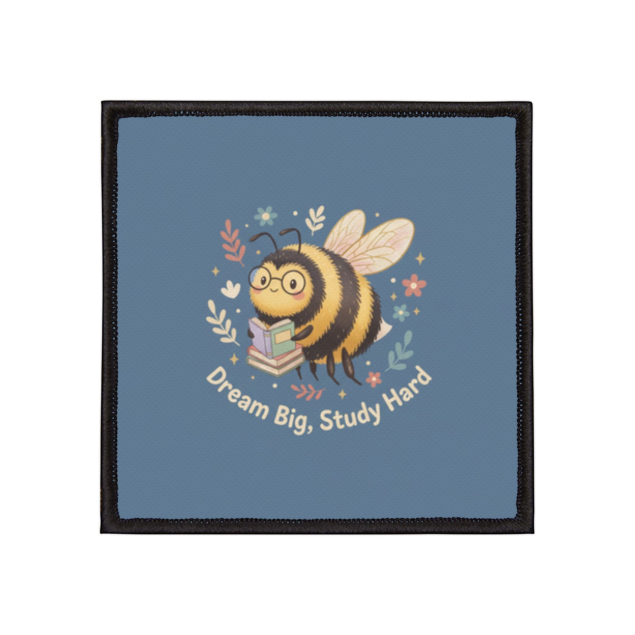 Bee Iron-On Patch – Dream Big Study Hard