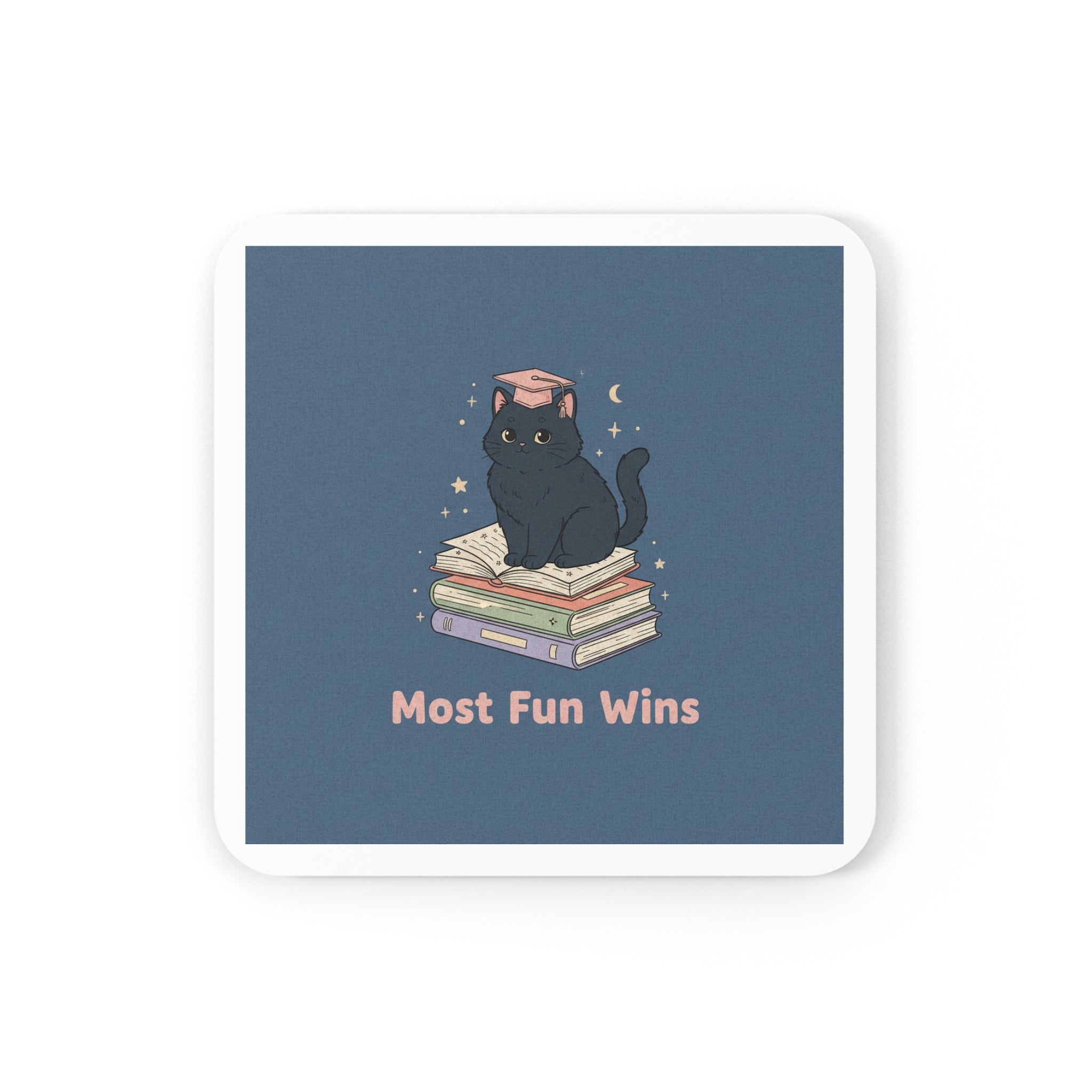 Black Cat Cork Coaster – Most Fun Wins