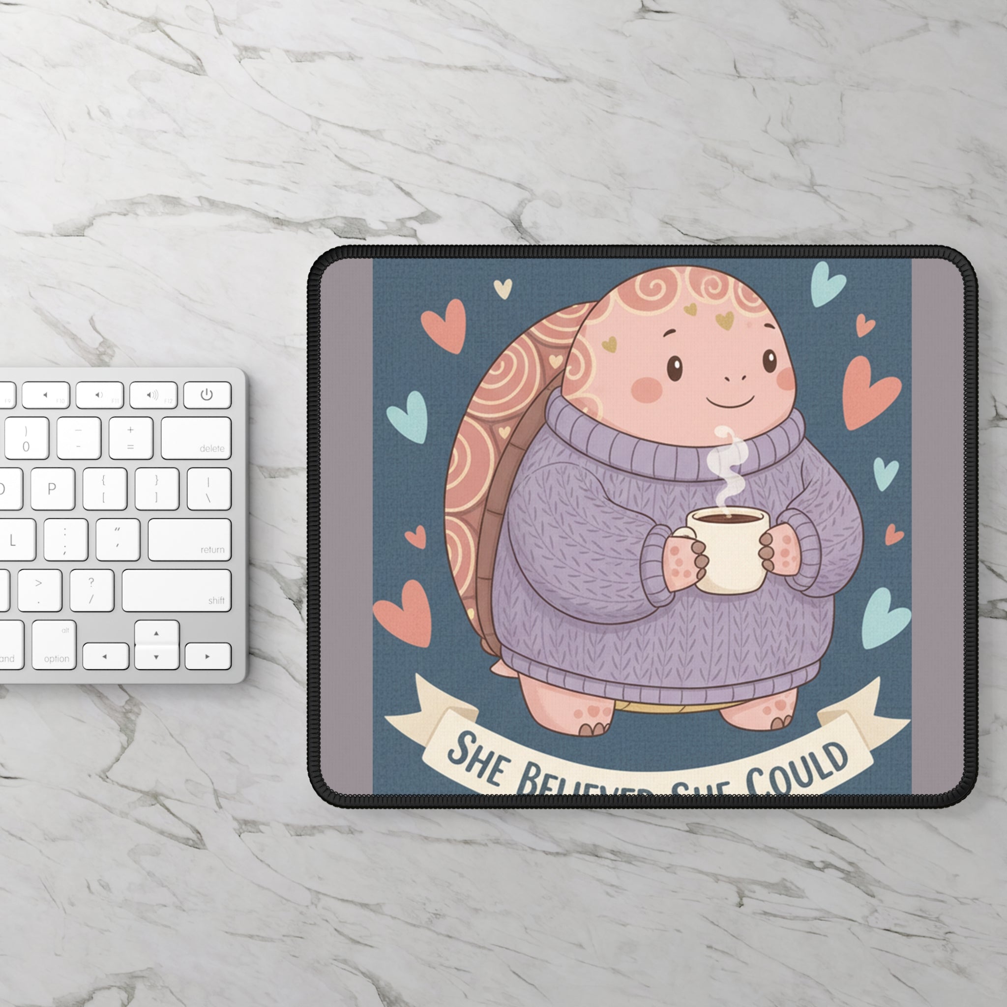 Turtle Mouse Pad – She Believed She Could