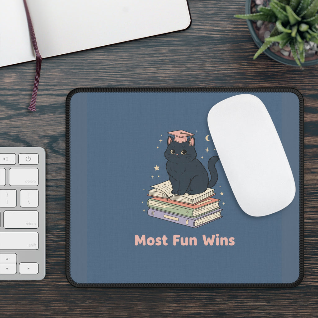 Black Cat Mouse Pad – Most Fun Wins