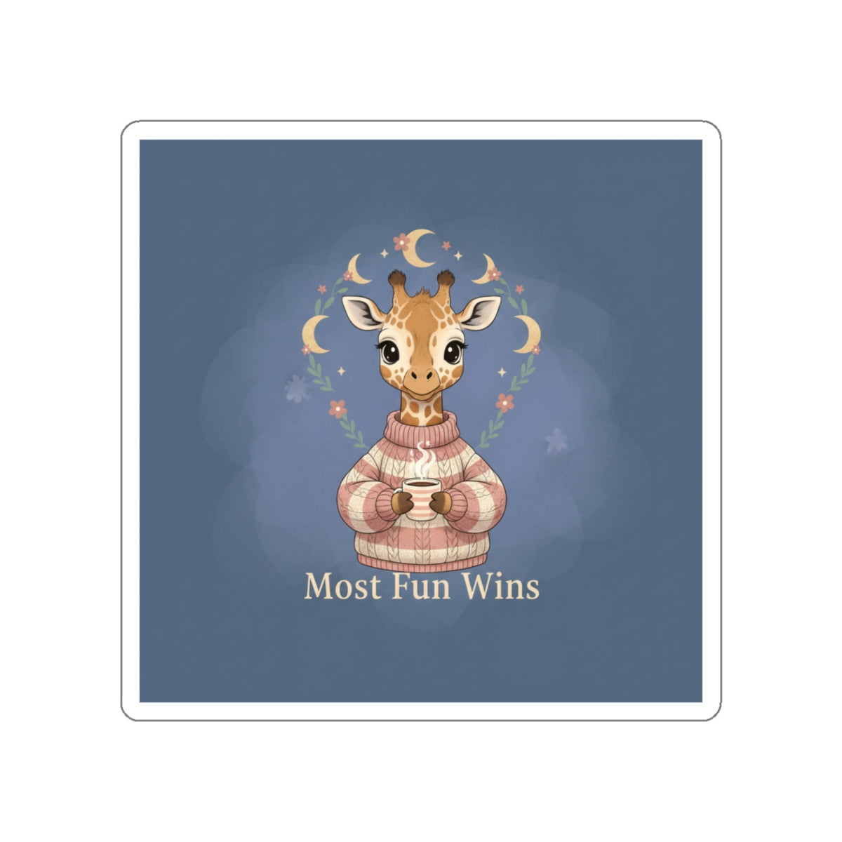 Giraffe Die-Cut Sticker – Most Fun Wins