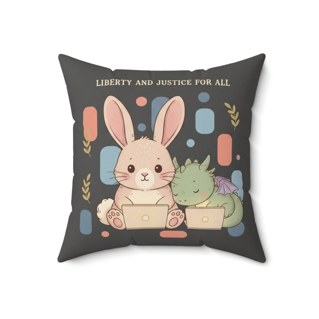 Dragon Square Pillow – Liberty and Justice for All