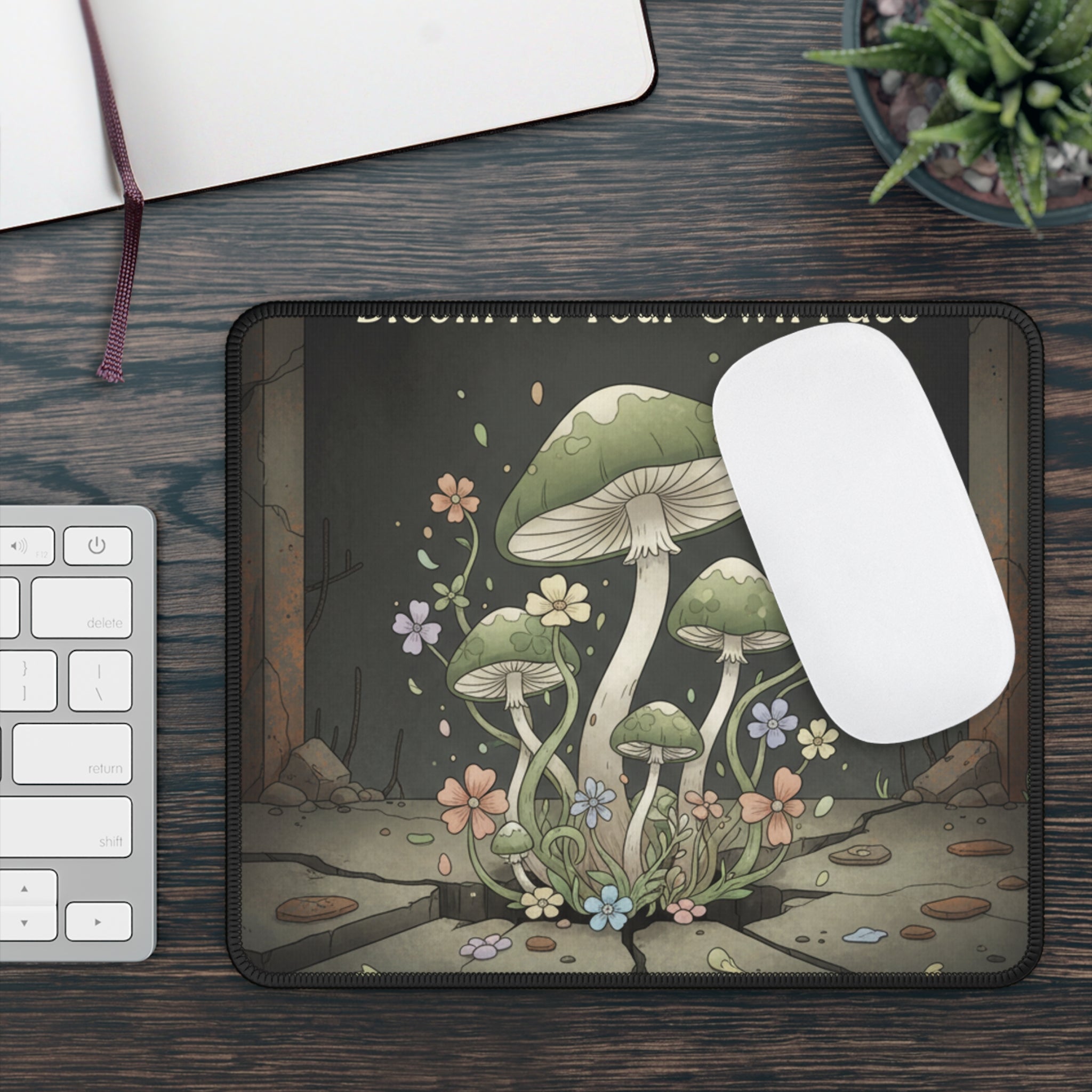 Black Cat Mouse Pad – Bloom at Your Own Pace