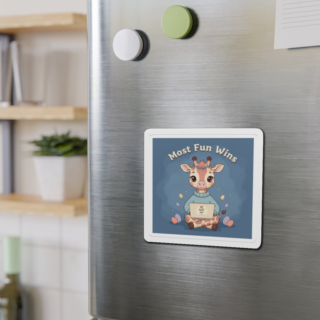 Giraffe Die-Cut Magnet – Most Fun Wins
