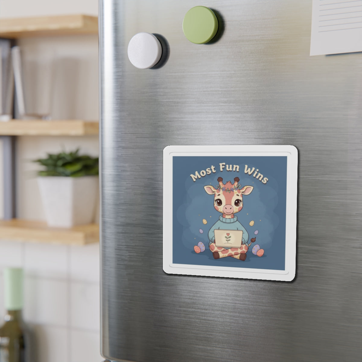 Giraffe Die-Cut Magnet – Most Fun Wins
