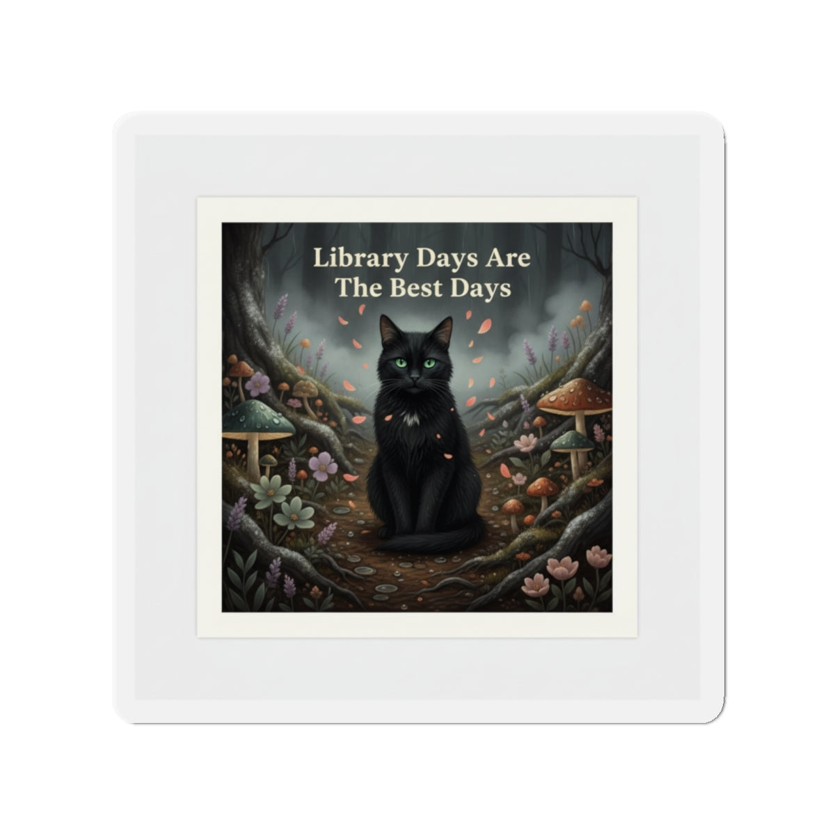 Cat Die-Cut Magnet – Library Days Are the Best Days