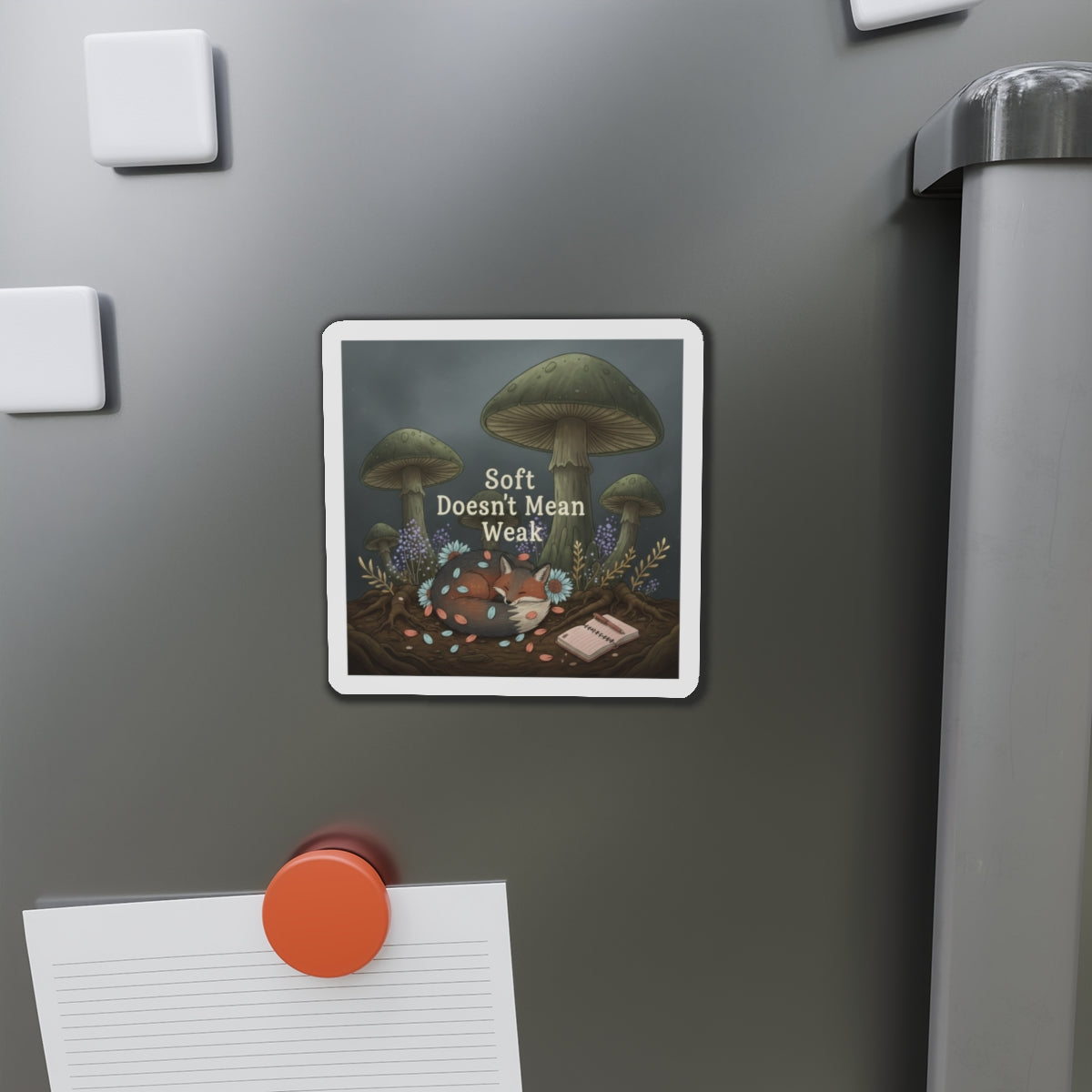 Fox Die-Cut Magnet – Soft Doesnt Mean Weak