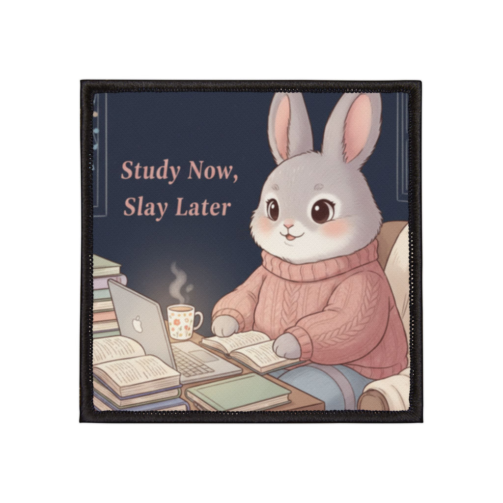 Rabbit Iron-On Patch – Study Now, Slay Later