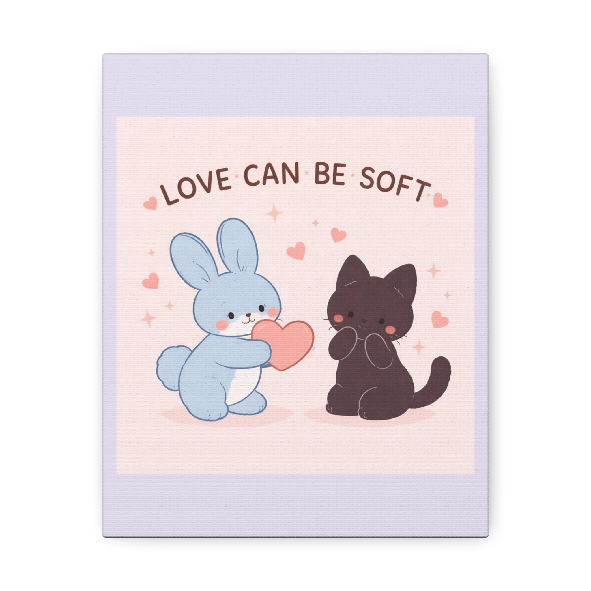"LOVE CAN BE SOFT" Black Cat Canvas | College Girl Gift | Fashion | KayKay Classics