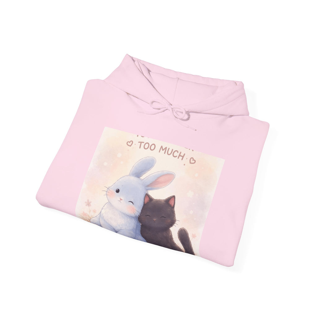 "YOU'RE NEVER TOO MUCH" Black Cat Hoodie | College Girl Gift | Fashion | KayKay Classics