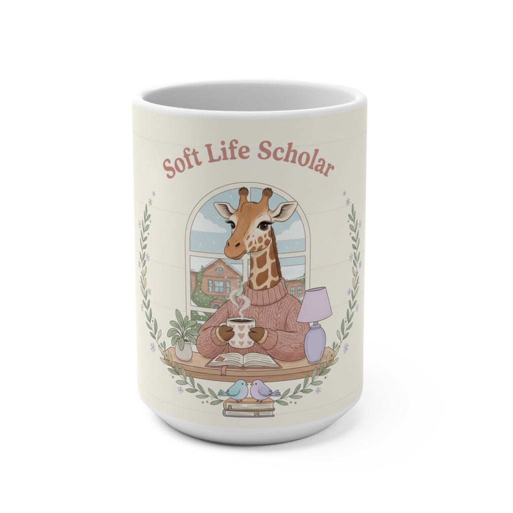 Soft Life Scholar Giraffe Mug 15oz