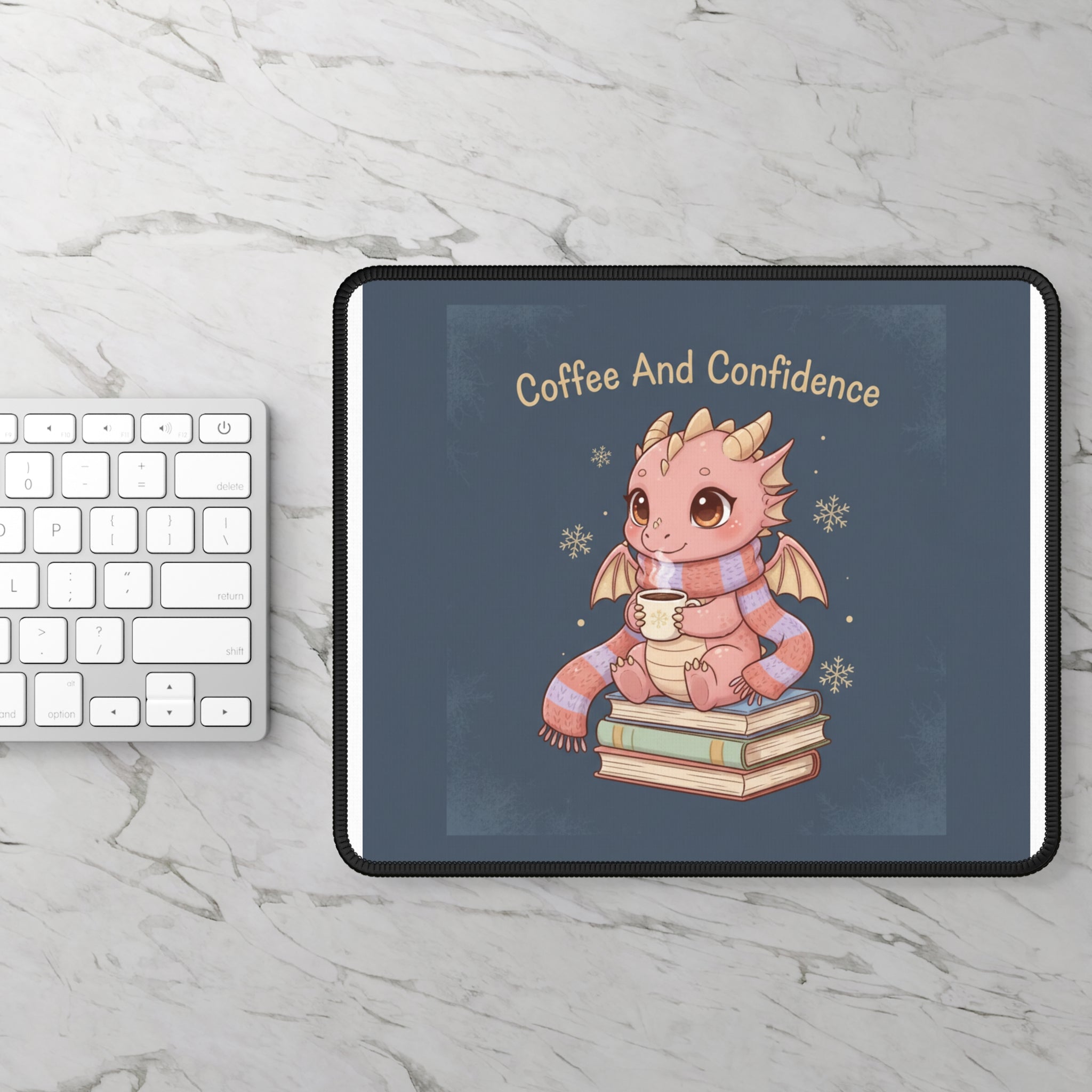 Dragon Mouse Pad – Coffee and Confidence