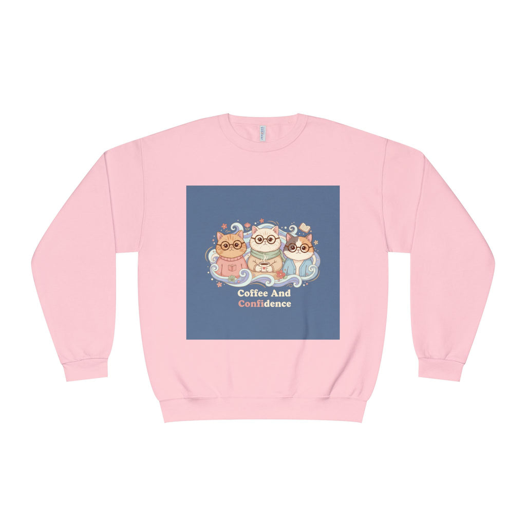 Cats With Glasses Crewneck Sweatshirt – Coffee and Confidence