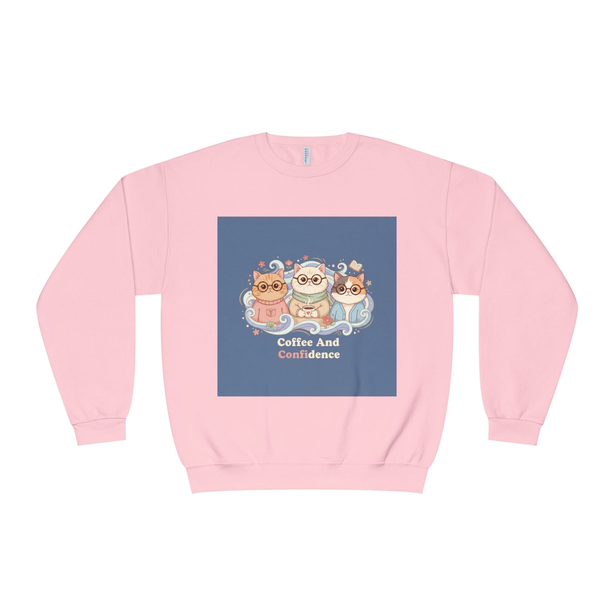 Cats With Glasses Crewneck Sweatshirt – Coffee and Confidence