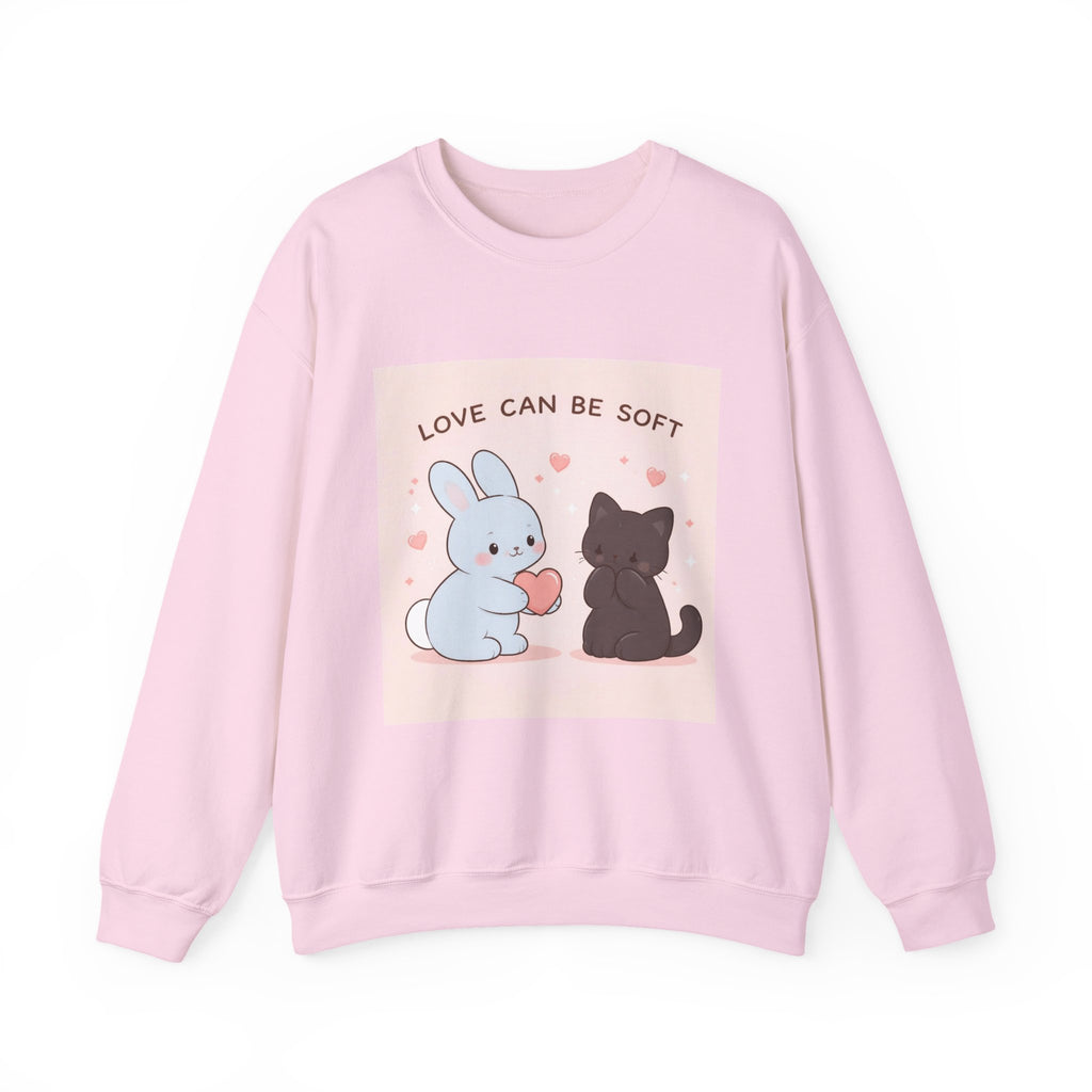 "LOVE CAN BE SOFT" Black Cat Crewneck | College Girl Gift | Fashion | KayKay Classics