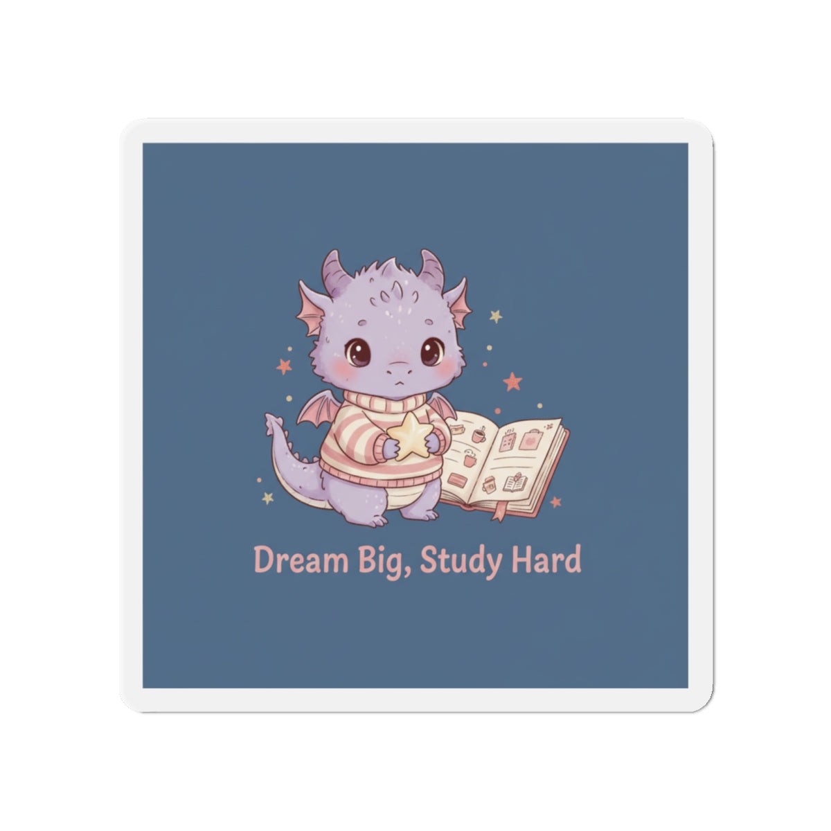Dragon Die-Cut Magnet – Dream Big Study Hard