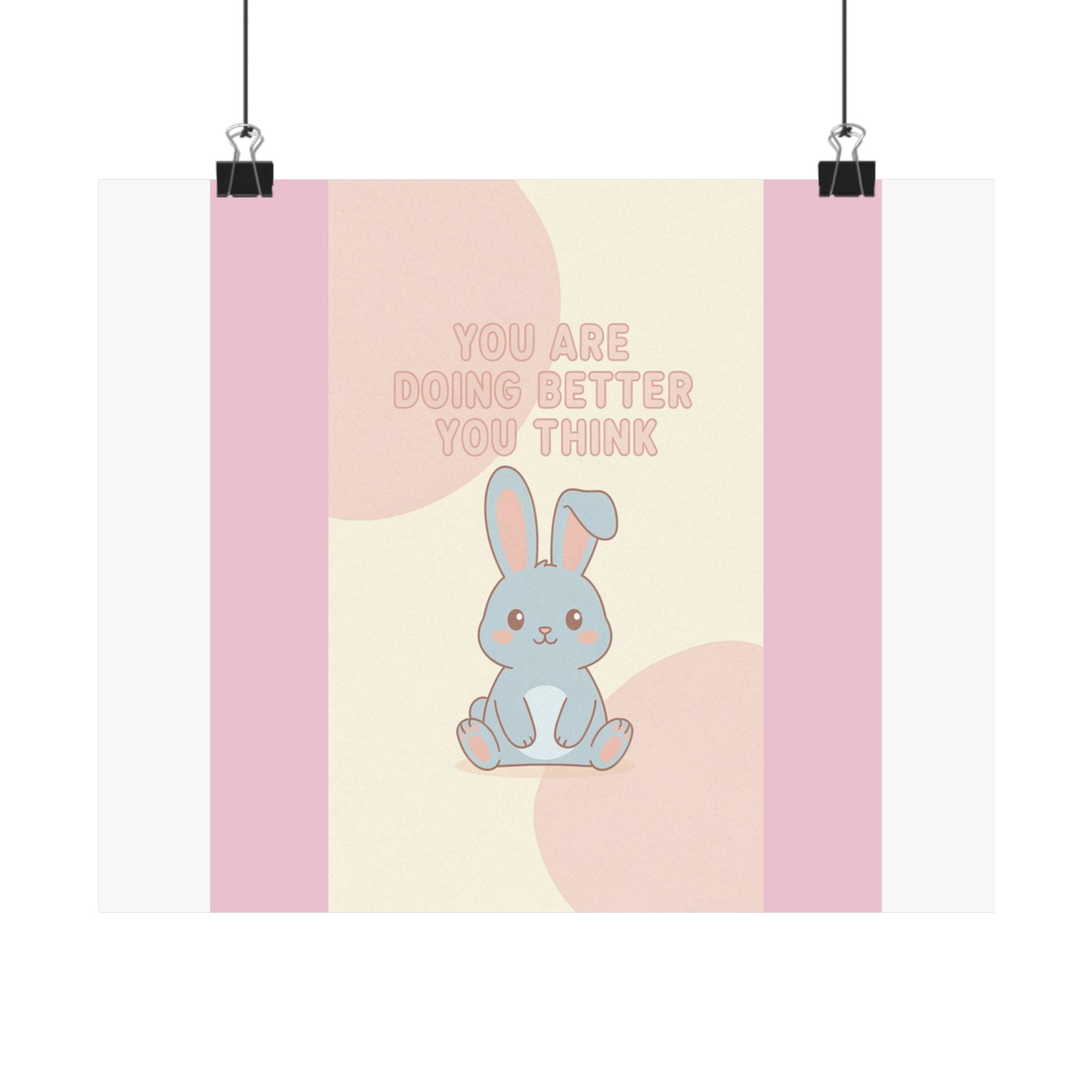 "YOU ARE DOING BETTER YOU THINK" Black Cat Poster | College Girl Gift | Fashion | KayKay Classics