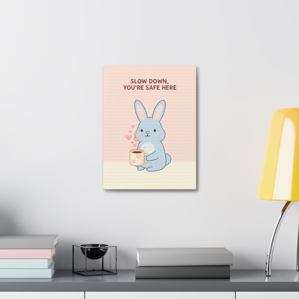 SLOW DOWN, YOURE SAFE HERE Canvas