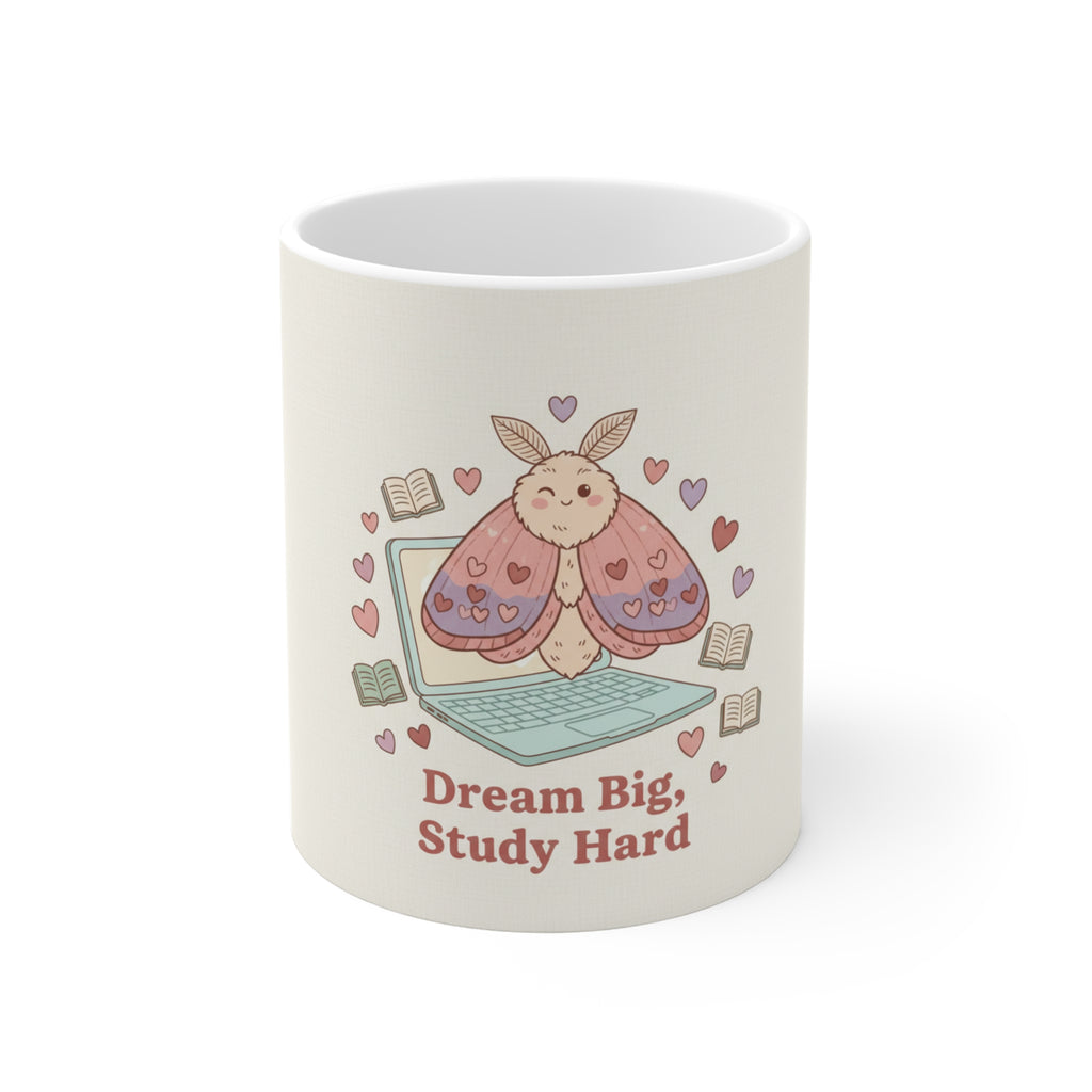 Dream Big, Study Hard Moth Mug 11oz