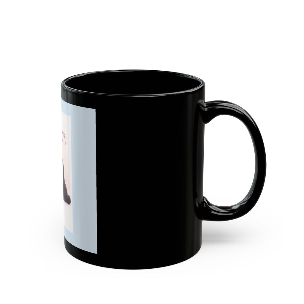 "YOU'RE NEVER TOO MUCH" Black Cat Black Mug | College Girl Gift | Fashion | KayKay Classics