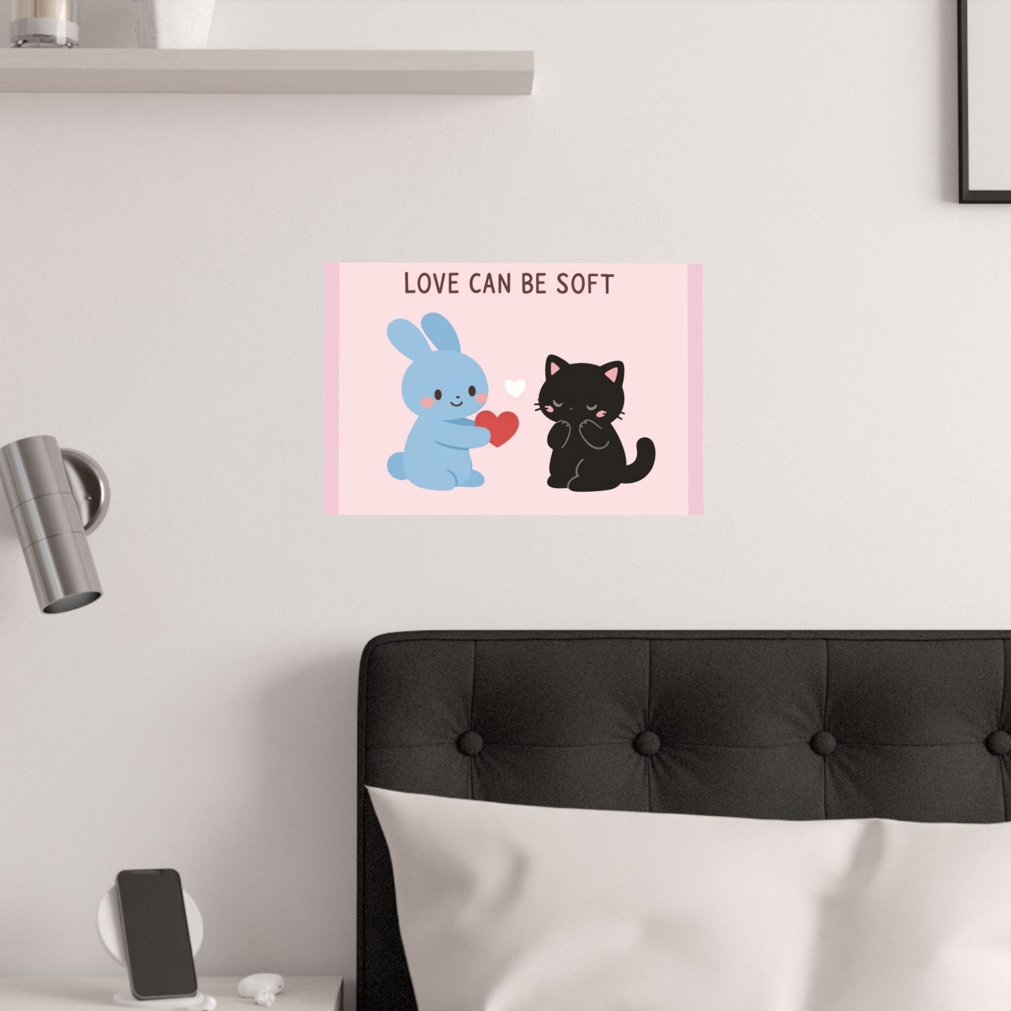 "LOVE CAN BE SOFT" Black Cat Poster | Trendy Gift for Her | Lifestyle | KayKay Classics