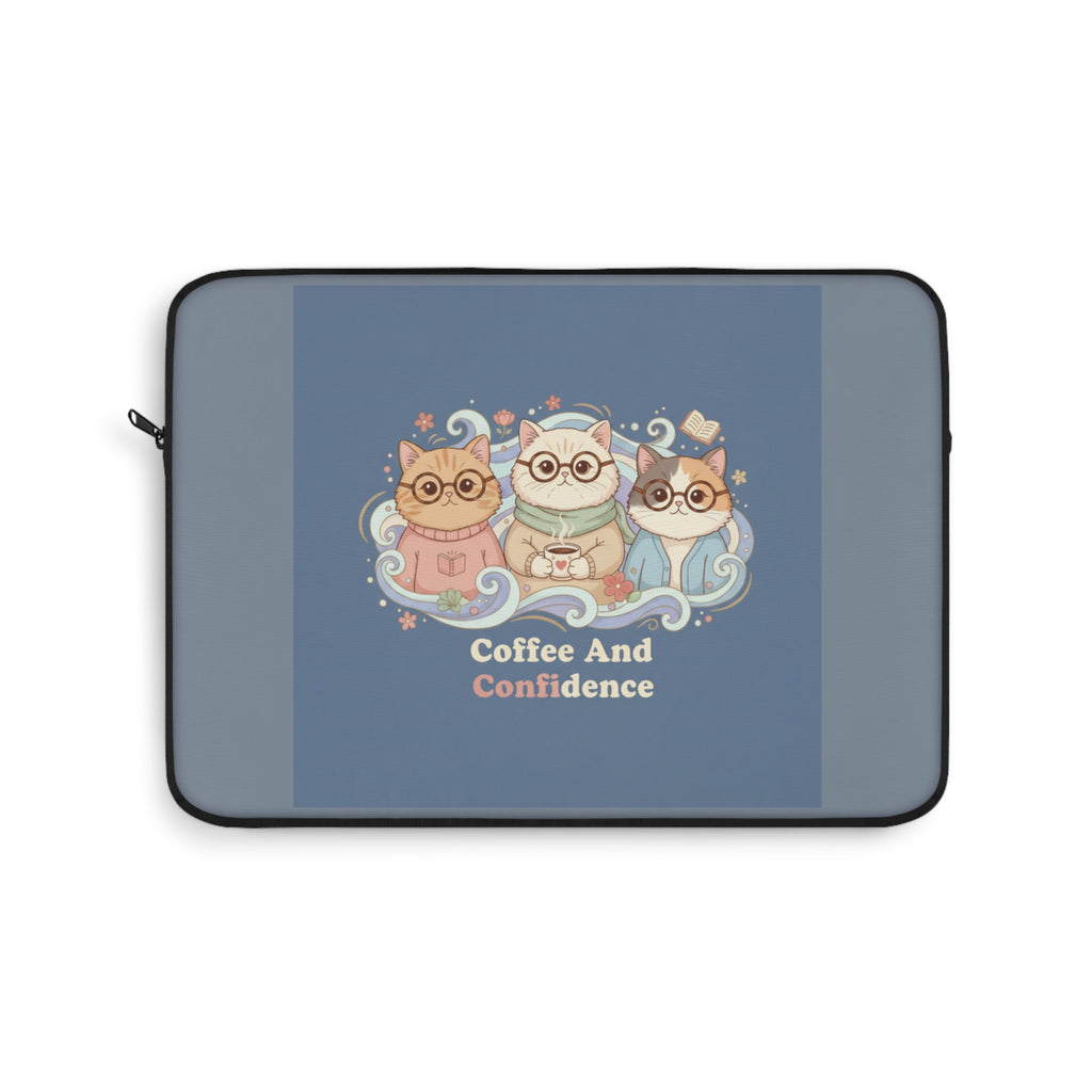 Cats With Glasses Laptop Sleeve – Coffee and Confidence
