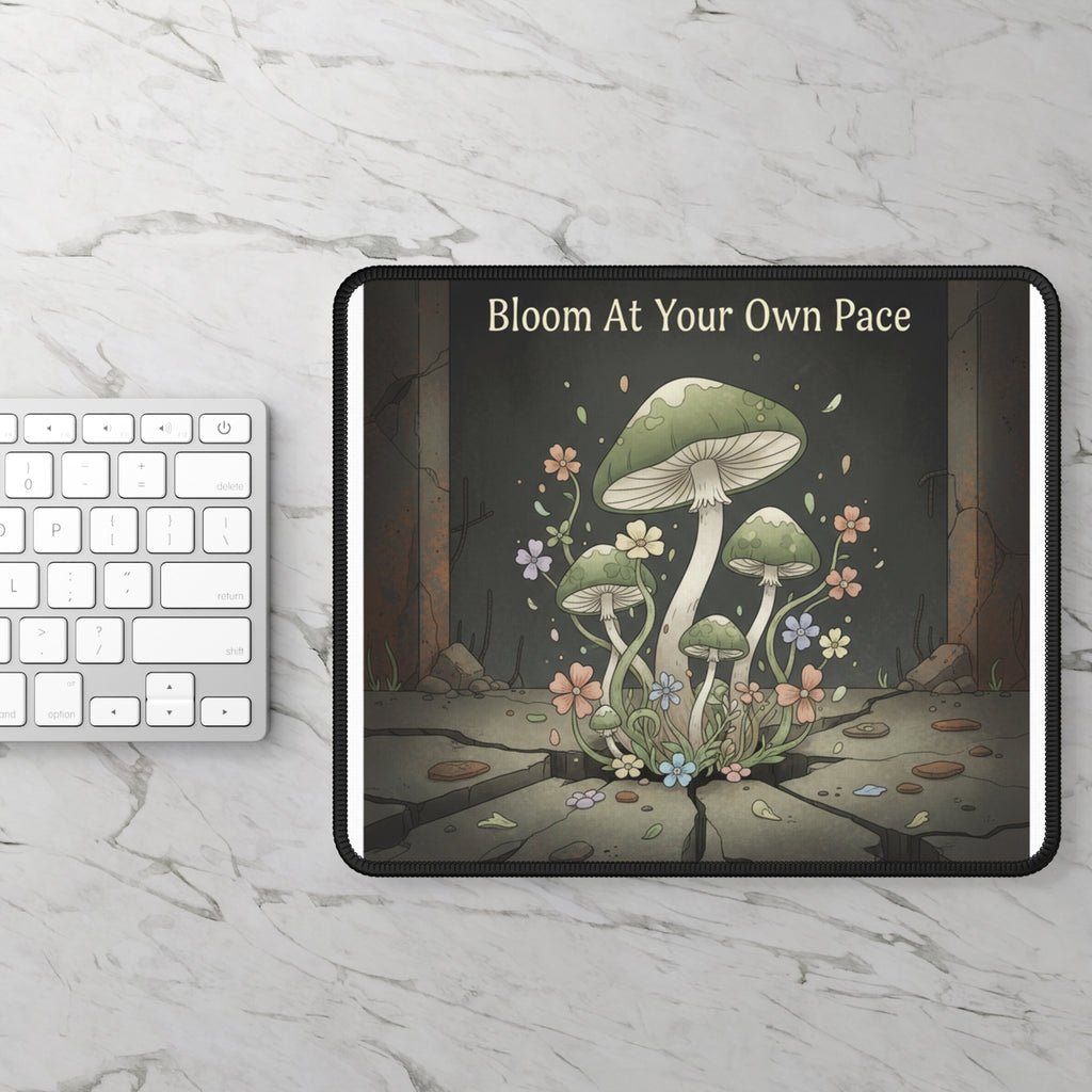 Black Cat Mouse Pad – Bloom at Your Own Pace