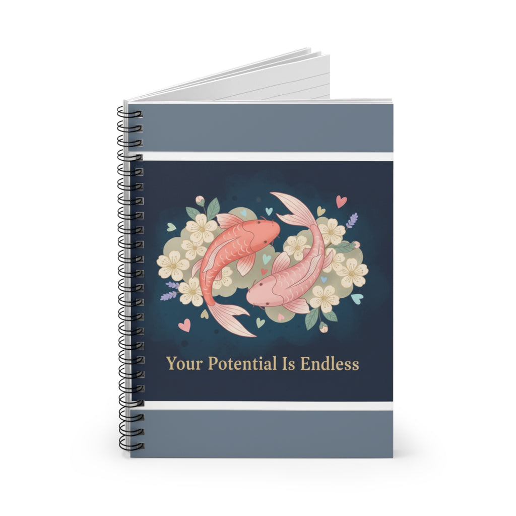 Koi Spiral Notebook – Your Potential is Endless
