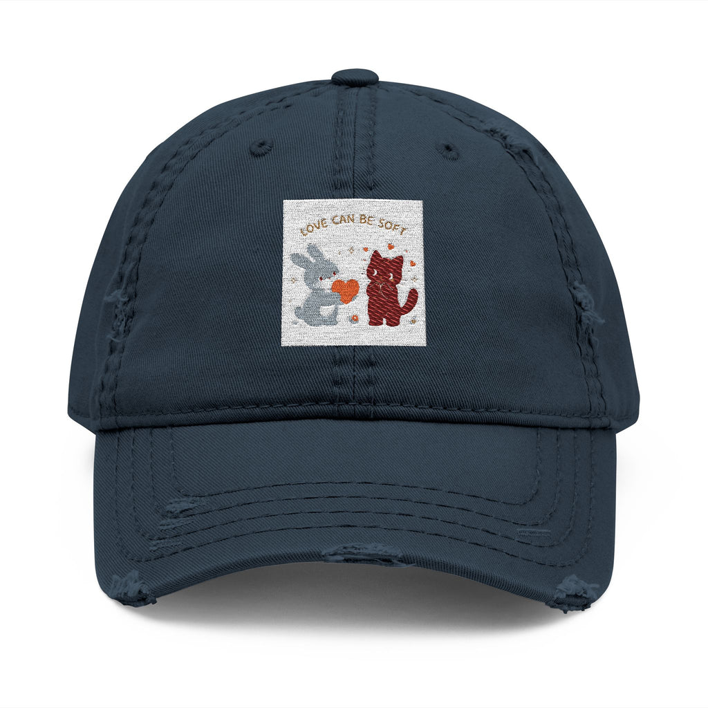 "LOVE CAN BE SOFT" Black Cat Dad Hat | College Girl Gift | Fashion | KayKay Classics