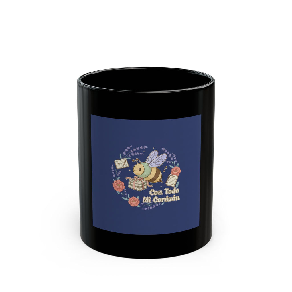 Con Todo Mi Corazón Bee Black Mug 11oz