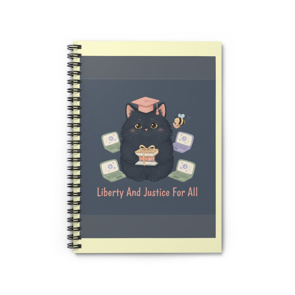 Black Cat Spiral Notebook – Liberty and Justice for All