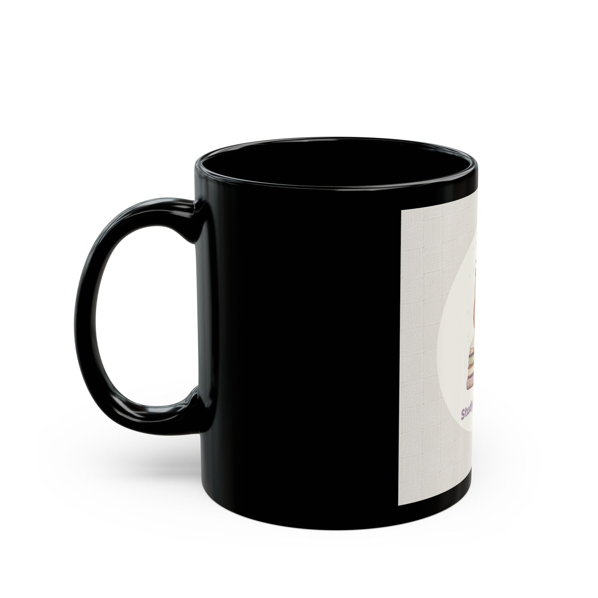 Study Buddy Vibes Owl Black Mug 11oz