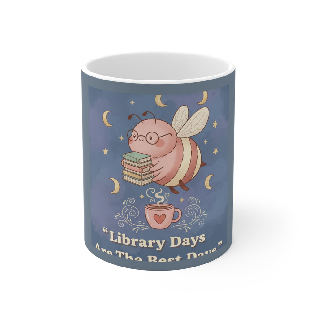 Bee Mug 11oz – Library Days Are the Best Days