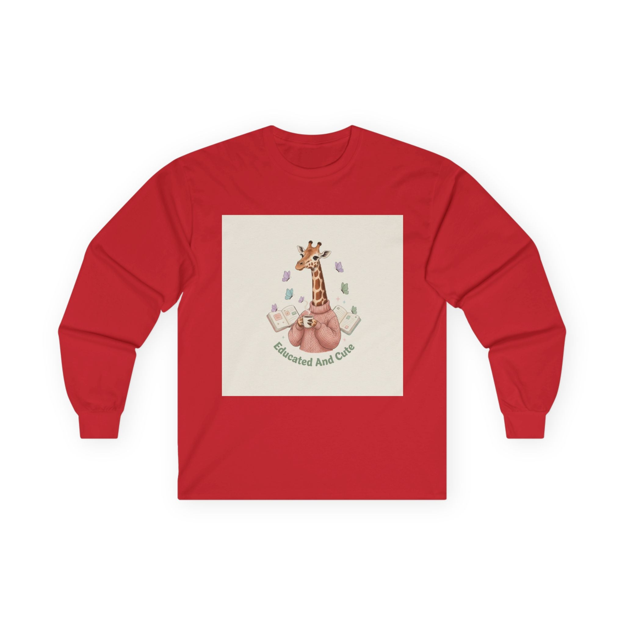 Educated And Cute Giraffe Long Sleeve Tee