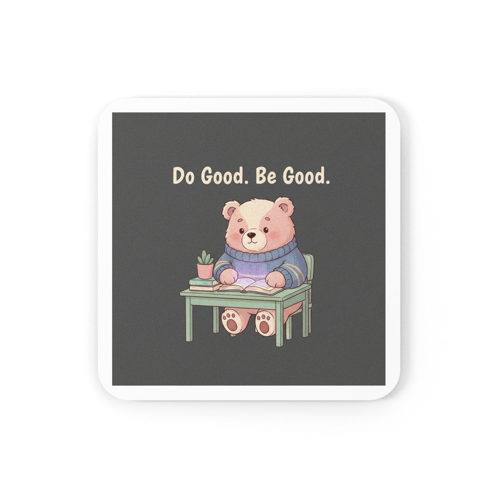 Bear Cork Coaster – Do Good Be Good
