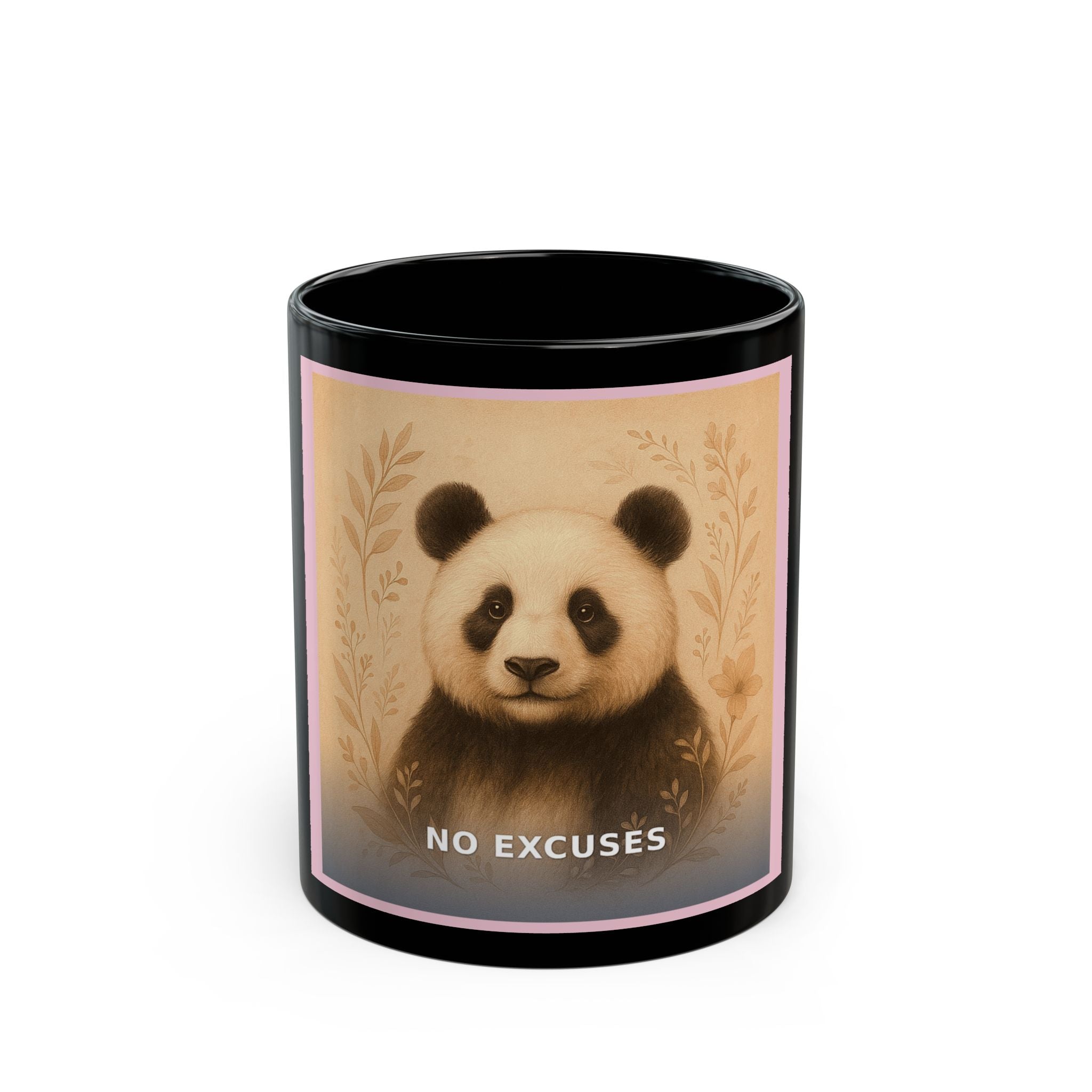 "No Excuses" Black Cat Black Mug | College Girl Gift | Fashion | KayKay Classics