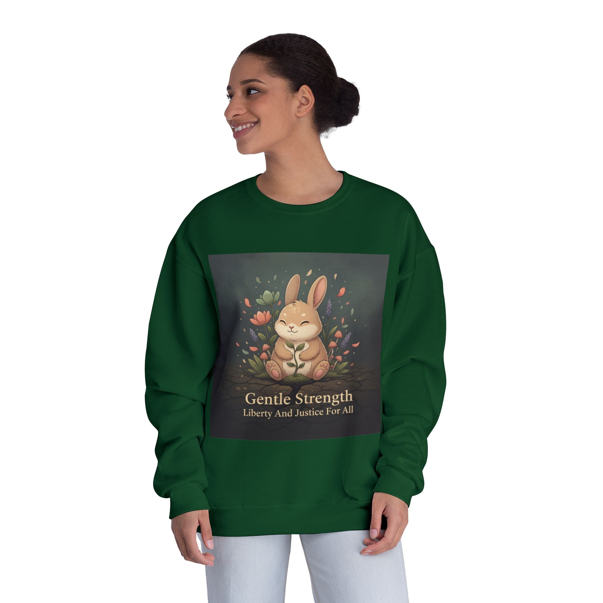 Bunny Crewneck Sweatshirt – Gentle Strength Liberty and Justice for