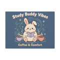 Bunny Canvas Print – Study Buddy Vibes Coffee Comfort