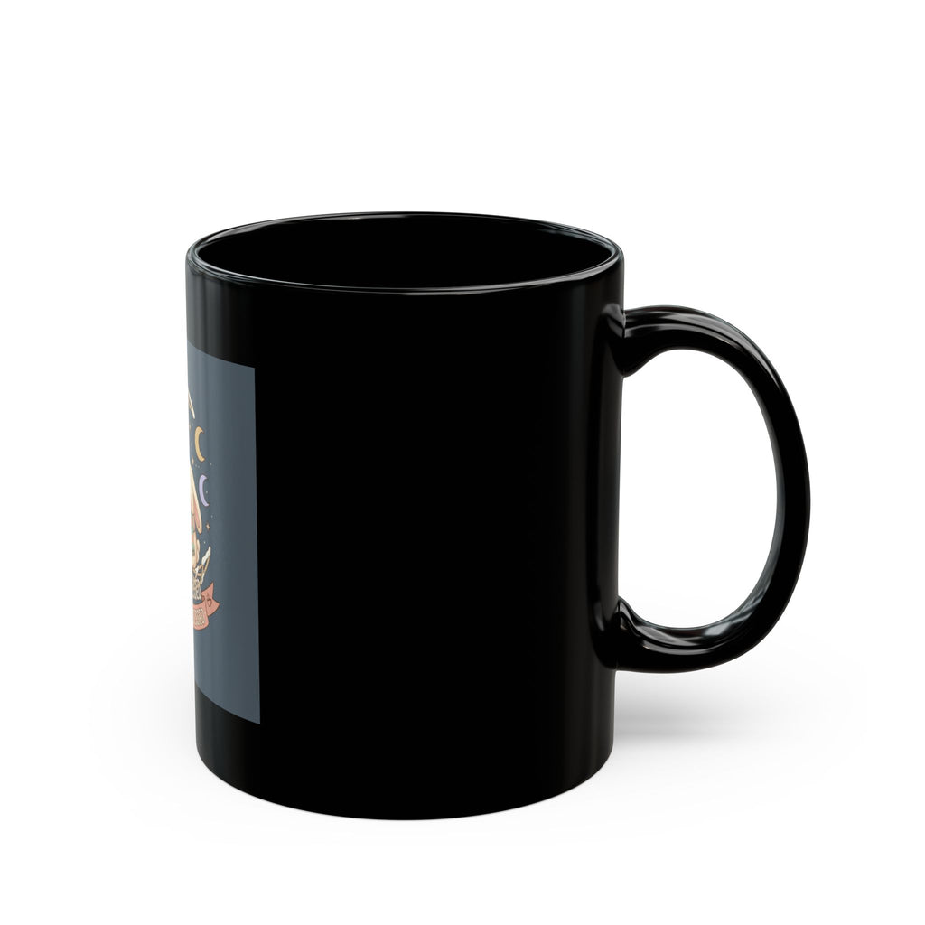 Stressed Blessed and Coffee Obsessed Black Mug 11oz