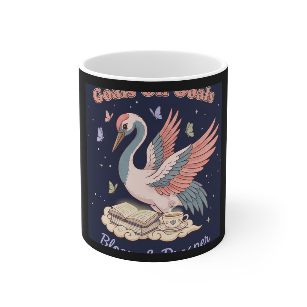 Crane Mug 11oz – Goals on Goals Bloom Prosper