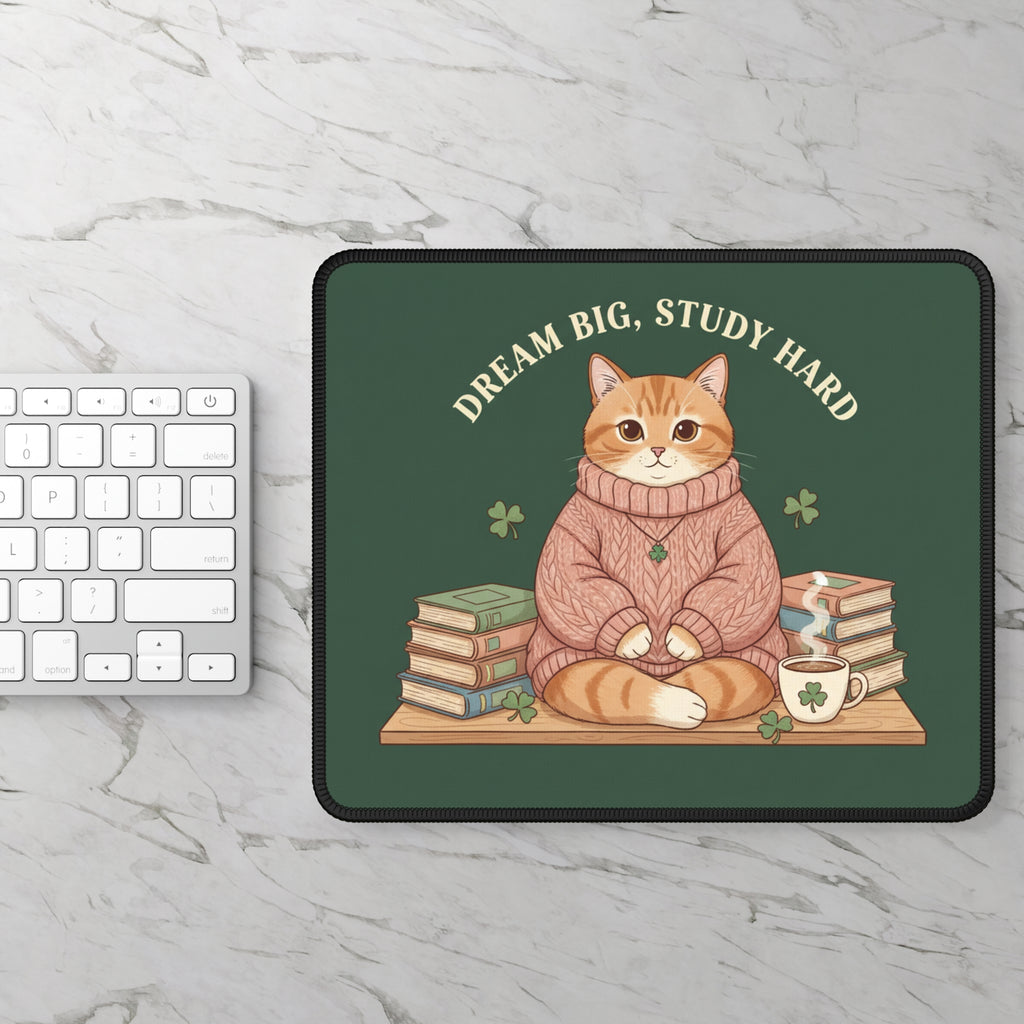 Cat Mouse Pad – Dream Big, Study Hard