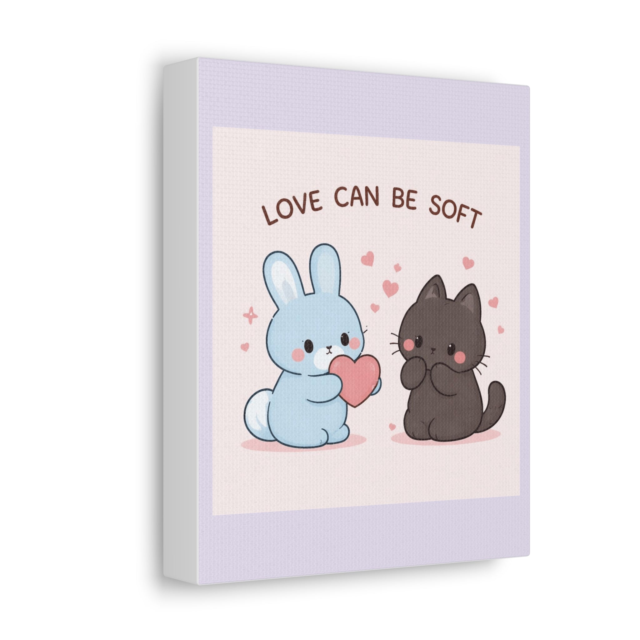 "LOVE CAN BE SOFT" Black Cat Canvas | College Girl Gift | Fashion | KayKay Classics